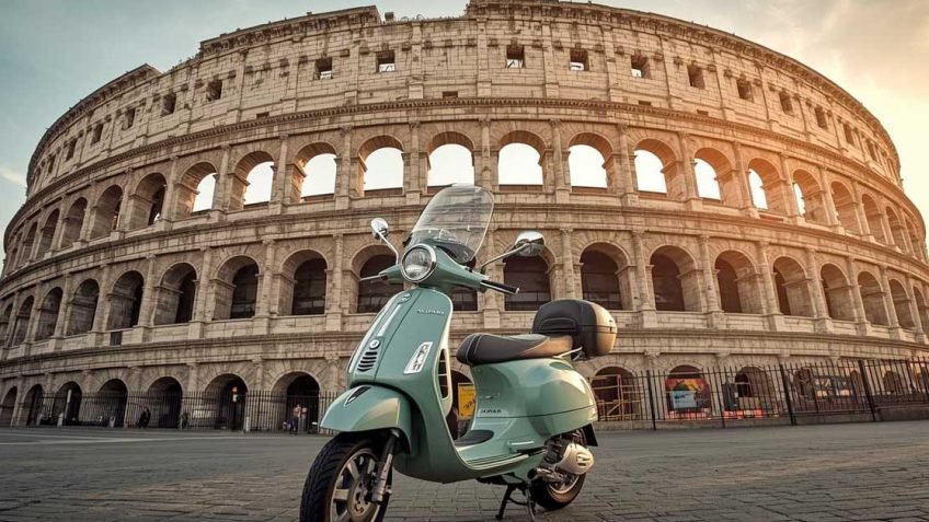 Colosseum at sunrise in Rome
