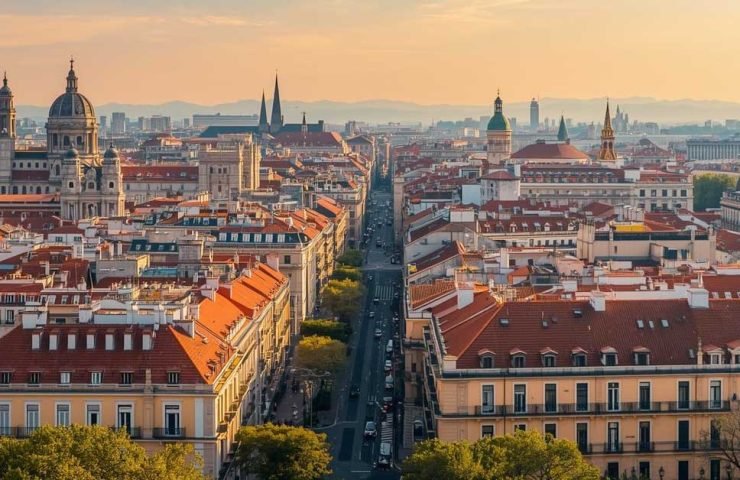 Madrid rooftop city view