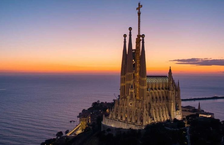 Sagrada Familia at sunset Barcelona